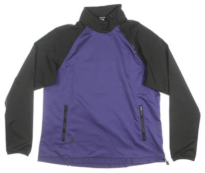 New Womens Adidas Golf 1/4 Zip Pullover Small S Purple/Black MSRP $90 GL6650