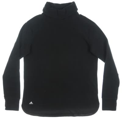 New Womens Adidas Fleece Long Sleeve Large L Black MSRP $65 FT3034