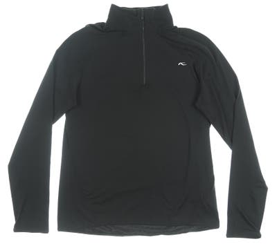 New Womens KJUS Trace 1/2 Zip Pullover Large L Black MSRP $199 LS25-709
