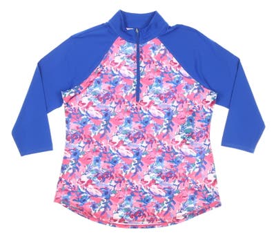 New Womens Jo Fit 1/2 Zip Pullover Large L Multi MSRP $100 UT095-ART