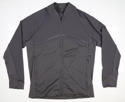 New Mens Adidas Golf Full Zip Sweatshirt Medium M Gray MSRP $100 FQ8490