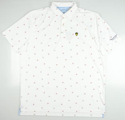 New W/ Logo Mens Johnnie-O Reed Polo X-Large XL White MSRP $98 JMPO4180