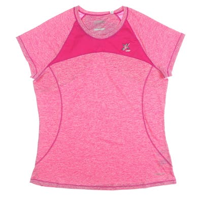 New W/ Logo Womens Cutter & Buck Annika Golf Polo Medium M Pink MSRP $75 LAK00111