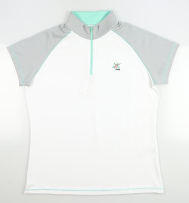 New W/ Logo Womens Footjoy Golf Polo Large L White MSRP $78