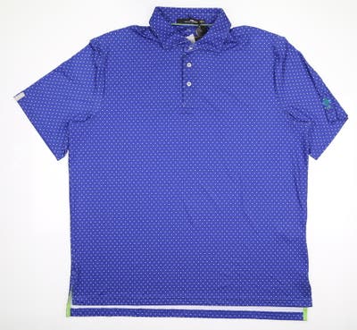 New W/ Logo Mens Ralph Lauren RLX Golf Polo X-Large XL Blue MSRP $98