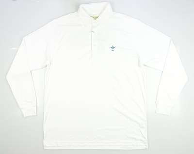 New W/ Logo Mens DONALD ROSS Golf Long Sleeve Polo Medium M White MSRP $125 DR159-MSP
