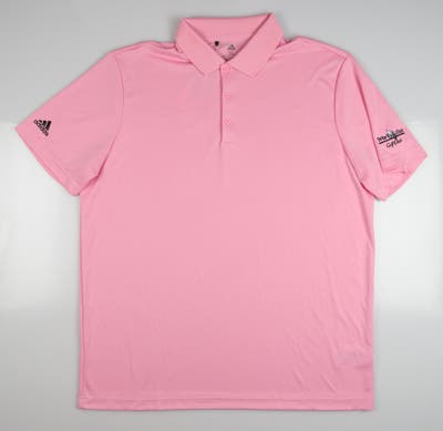 New W/ Logo Mens Adidas Performance Polo X-Large XL Light Pink MSRP $55 GQ3128