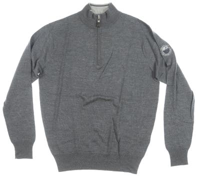 New W/ Logo Mens Peter Millar Golf 1/4 Zip Sweater Small S Gray MSRP $178 ME0S52