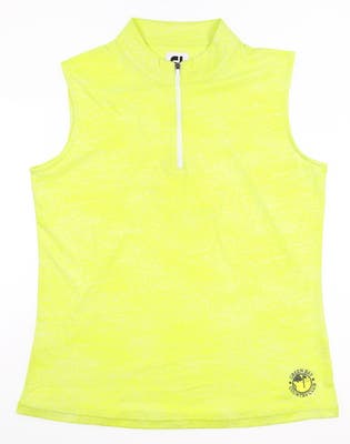 New W/ Logo Womens Footjoy Golf Sleeveless Polo Medium M Yellow 27926 MSRP $65