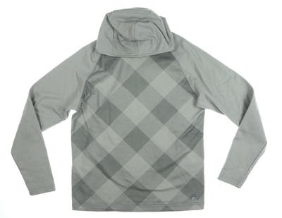 New Mens Footjoy Tonal Plaid Fleece Sweatshirt Medium M Gray MSRP $115 25178