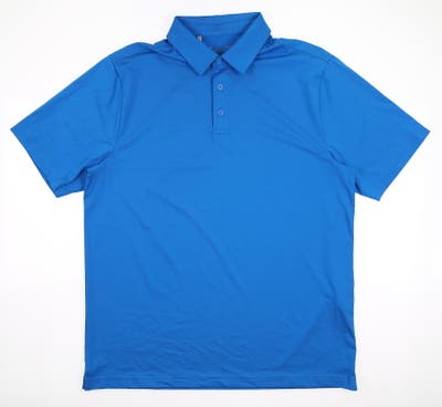 New Mens Under Armour Golf Polo Large L Blue MSRP $55