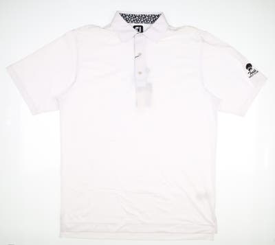 New W/ Logo Mens Footjoy Golf Polo Large L White MSRP $75