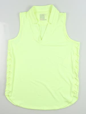 New Womens Lucky In Love Golf Sleeveless Polo Small S Yellow MSRP $68