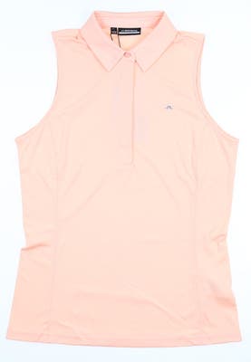 New Womens J. Lindeberg Dena Sleeveless Polo Medium M Pale Pink MSRP $85 GWJT04636