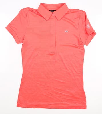 New W/ Logo Womens J. Lindeberg Sue Polo X-Small XS Red MSRP $115 GWJT03588