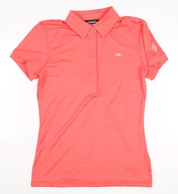 New W/ Logo Womens J. Lindeberg Sue Polo Small S Tropical Coral MSRP $115 GWJT03588