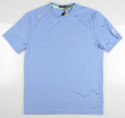 New W/ Logo Womens Ralph Lauren RLX Golf T-Shirt Small S Blue MSRP $59 785805955003