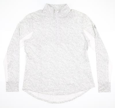 New W/ Logo Womens Zero Restriction Renae 1/4 Zip Pullover Large L White/Grey MSRP $130 L1055L