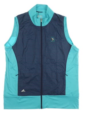 New W/ Logo Womens Adidas Golf Vest Large L Navy Blue MSRP $75 BC4049