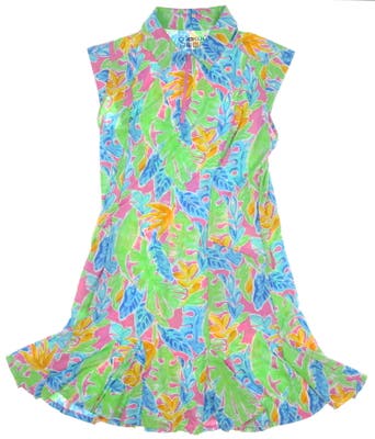 New Womens IBKUL Sleeveless Polo Dress Medium M Allison Multi MSRP $126 50748