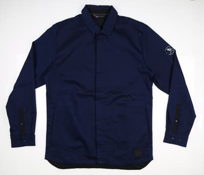 New W/ Logo Mens Adidas Adicross Shacket Medium M Navy Blue MSRP $130 DZ9930