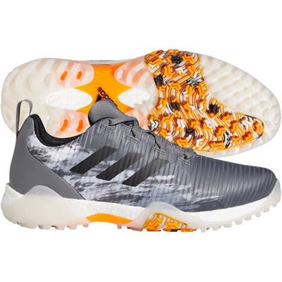 New Mens Golf Shoe Adidas Codechaos 22 Medium 12 Grey/Black/Orange MSRP $150
