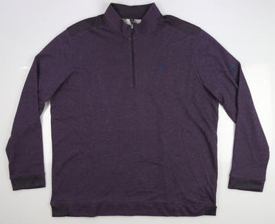 New W/ Logo Mens Adidas Golf 1/2 Zip Pullover XX-Large XXL Purple MSRP $75 GH8005