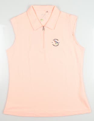 New W/ Logo Womens Nivo Sport Golf Sleeveless Polo Medium M Orange MSRP $70