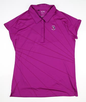 New W/ Logo Womens Adidas Golf Polo Large L Passionfruit MSRP $70 Z16895