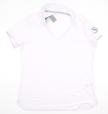 New W/ Logo Womens Ping Jess Polo Large L White MSRP $85 P93422