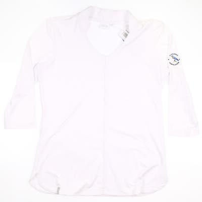New W/ Logo Womens Ping Cora Long Sleeve Medium M (8) White MSRP $85 P93416