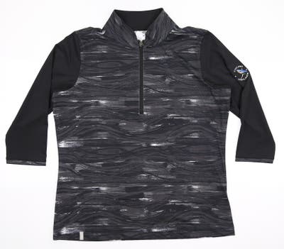 New W/ Logo Womens Ping Golf 1/2 Zip Pullover Medium M (8) Black MSRP $120