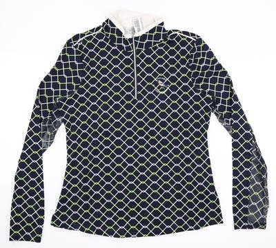 New W/ Logo Womens Nivo Sport Lacey 1/4 Zip Pullover Small S Navy Blue MSRP $88