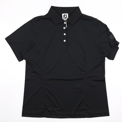 New W/ Logo Womens Footjoy Golf Polo Large L Black MSRP $65 27071