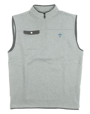 New W/ Logo Mens Footjoy Sweater Fleece 1/4 Zip Vest Medium M Gray MSRP $95 25136