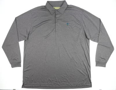 New W/ Logo Mens DONALD ROSS Golf Long Sleeve Polo XX-Large XXL Steel Gray MSRP $125 DR159-MSP