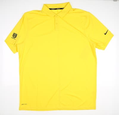New W/ Logo Mens Nike Golf Polo X-Large XL Yellow MSRP $65 891881-765