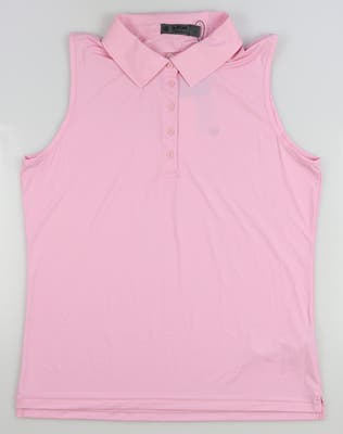 New W/ Logo Womens G-Fore Sleeveless Golf Polo Large L Lilac MSRP $110 G4LS21K84
