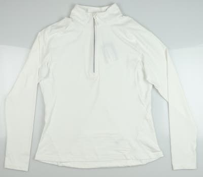 New Womens Level Wear Energy 1/2 Zip Pullover Large L White MSRP $65 JL00L