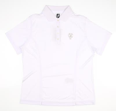 New W/ Logo Womens Footjoy Golf Polo Medium M White MSRP $68 27066