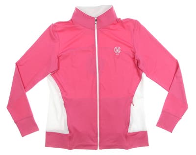 New W/ Logo Womens Footjoy Golf Full Zip Mock Neck Small S Pink MSRP $95 27606