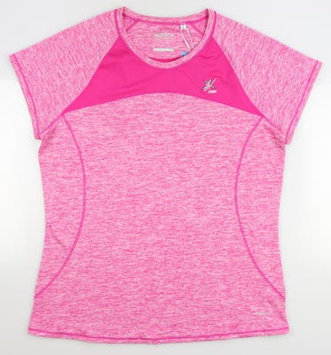 New W/ Logo Womens Cutter & Buck Annika Golf Polo Large L Pink MSRP $75 LAK00111