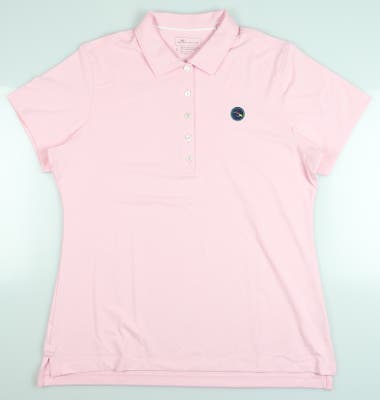 New W/ Logo Womens Peter Millar Golf Polo Large L Pink MSRP $75 LE0EK00S
