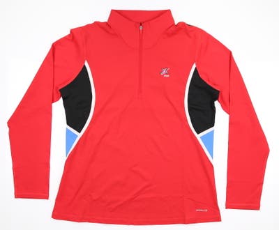 New W/ Logo Womens Cutter & Buck Annika 1/4 Zip Golf Pullover Large L Red MSRP $85 LAK00144