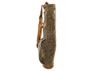 New Steurer and Co. Field Tan Wax Duck / Croc Leather Sunday Golf Bag