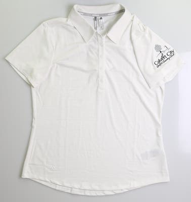 New W/ Logo Womens Adidas Golf Polo Medium M White MSRP $65 DW9461