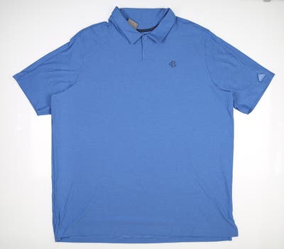 New W/ Logo Mens Adidas Go-To Polo XX-Large XXL Focus Blue MSRP $75