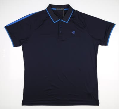 New W/ Logo Mens G-Fore Golf Polo X-Large XL Navy Blue MSRP $120