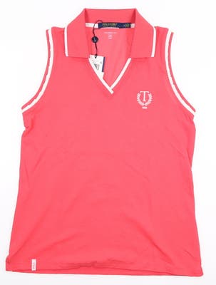 New W/ Logo Womens Ralph Lauren Golf Sleeveless Polo Medium M Pink MSRP $88