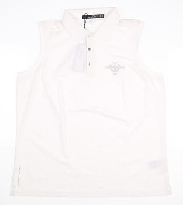 New W/ Logo Womens Ralph Lauren RLX Golf Sleeveless Polo X-Large XL White MSRP $98